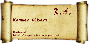 Kammer Albert névjegykártya